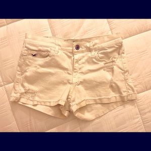 Hollister white denim Jean Shorts